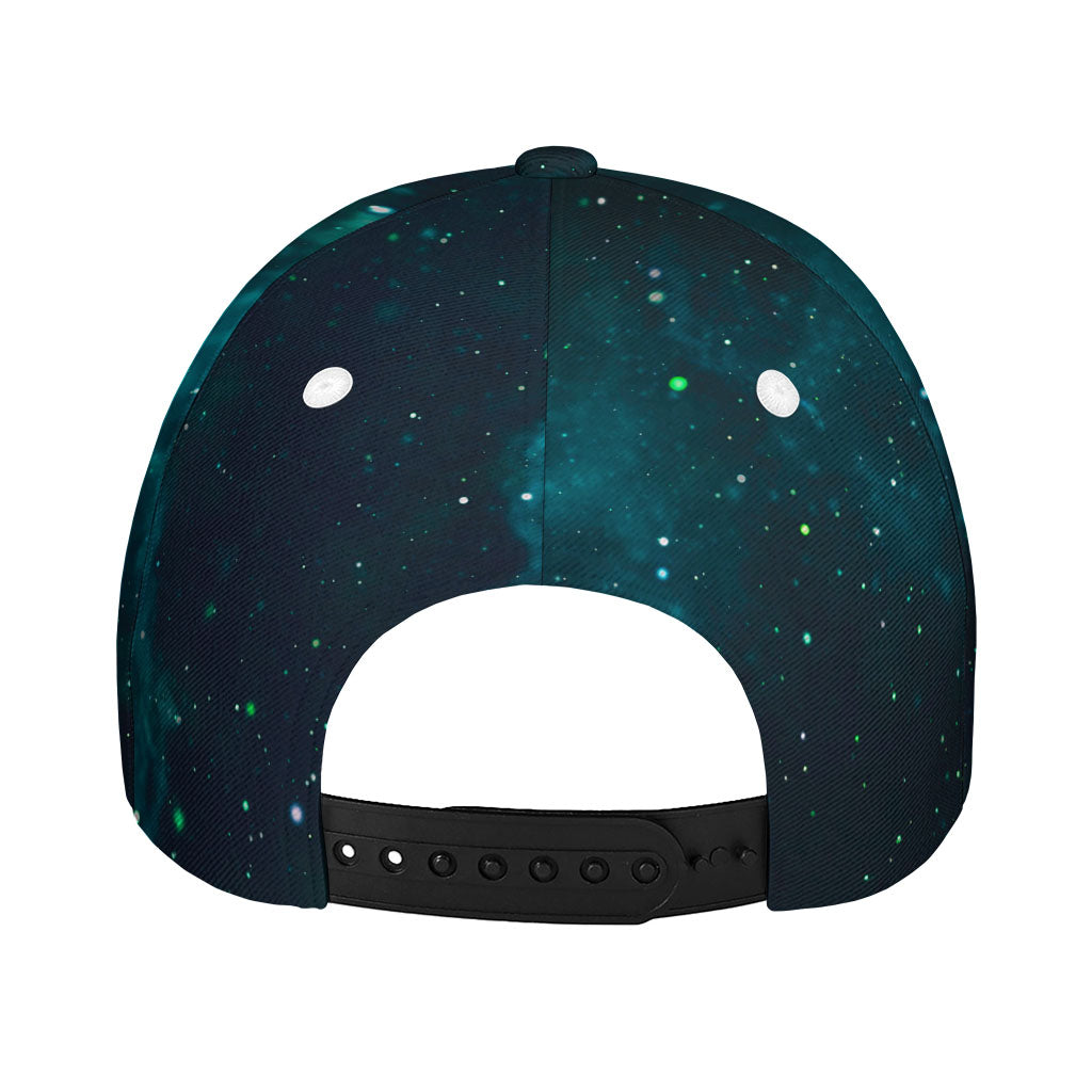 Dark Teal Galaxy Space Print Baseball Cap
