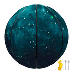 Dark Teal Galaxy Space Print Basketball