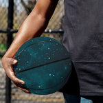 Dark Teal Galaxy Space Print Basketball