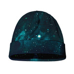 Dark Teal Galaxy Space Print Beanie