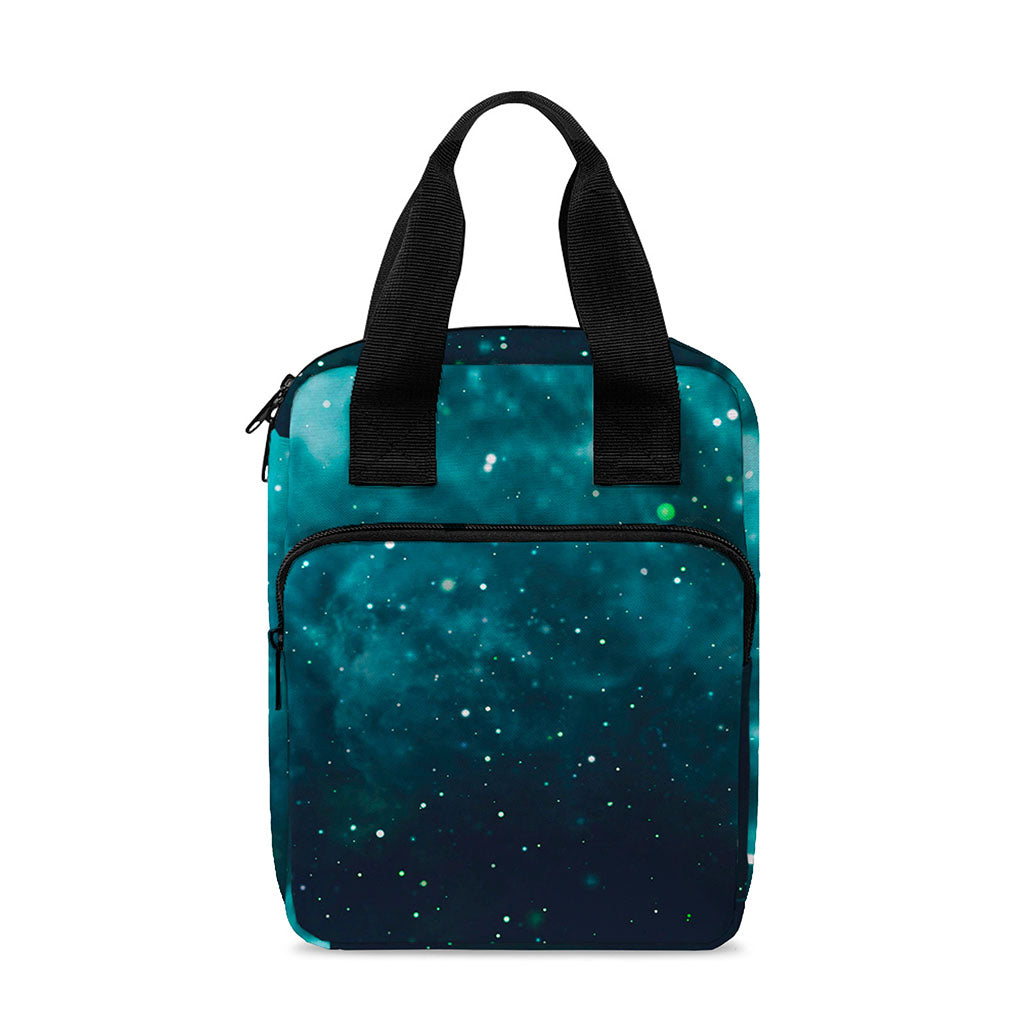 Dark Teal Galaxy Space Print Bible Tote Bag