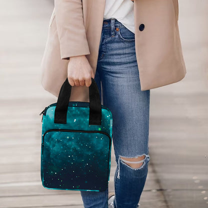 Dark Teal Galaxy Space Print Bible Tote Bag