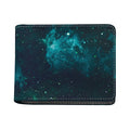 Dark Teal Galaxy Space Print Bifold Wallet