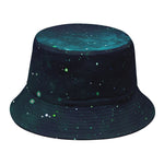 Dark Teal Galaxy Space Print Bucket Hat