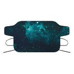 Dark Teal Galaxy Space Print Car Windshield Snow Cover