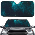 Dark Teal Galaxy Space Print Car Windshield Sun Shade