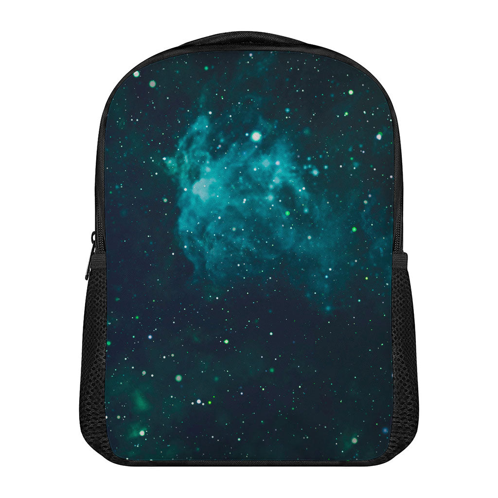 Dark Teal Galaxy Space Print Casual Backpack