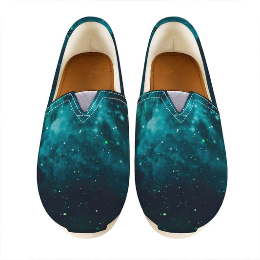 Dark Teal Galaxy Space Print Casual Shoes