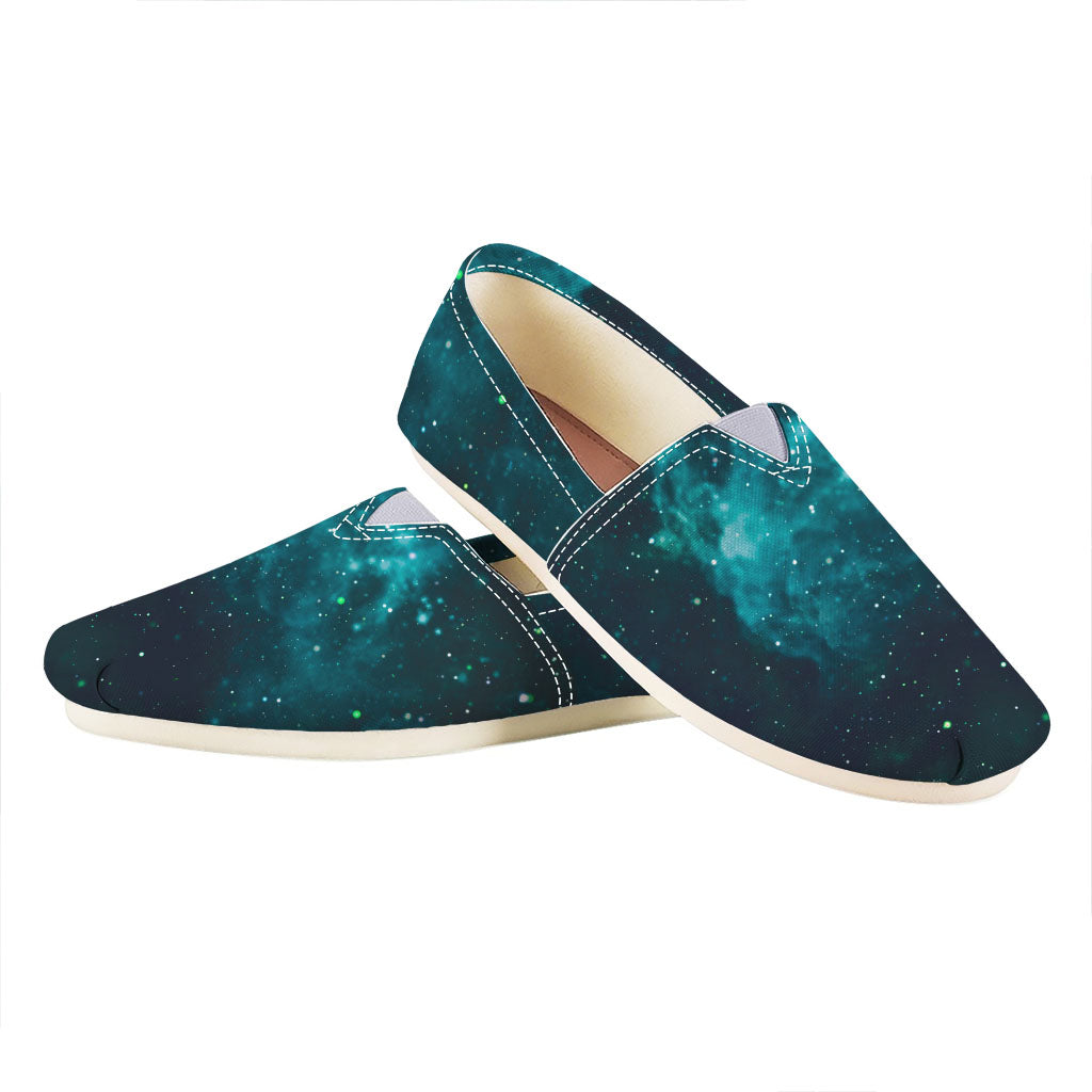 Dark Teal Galaxy Space Print Casual Shoes