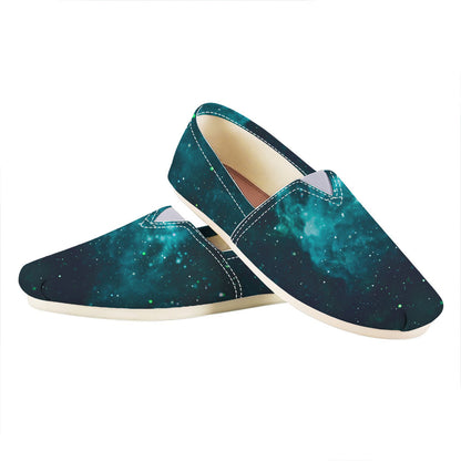 Dark Teal Galaxy Space Print Casual Shoes