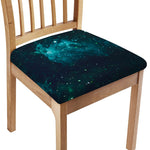 Dark Teal Galaxy Space Print Chair Cushion Cover