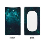 Dark Teal Galaxy Space Print Changing Pad Cover
