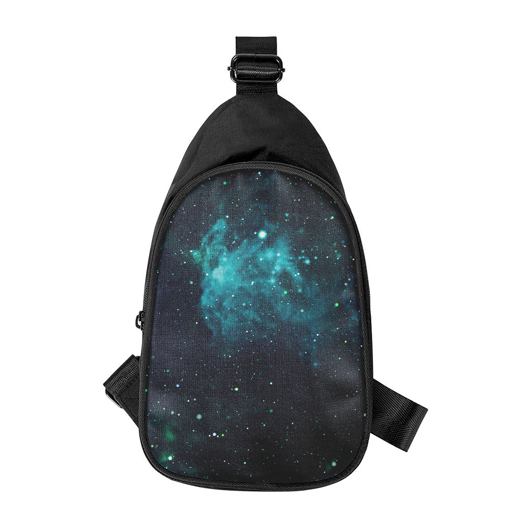 Dark Teal Galaxy Space Print Chest Bag