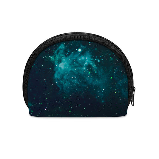 Dark Teal Galaxy Space Print Coin Purse
