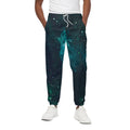 Dark Teal Galaxy Space Print Cotton Sweatpants