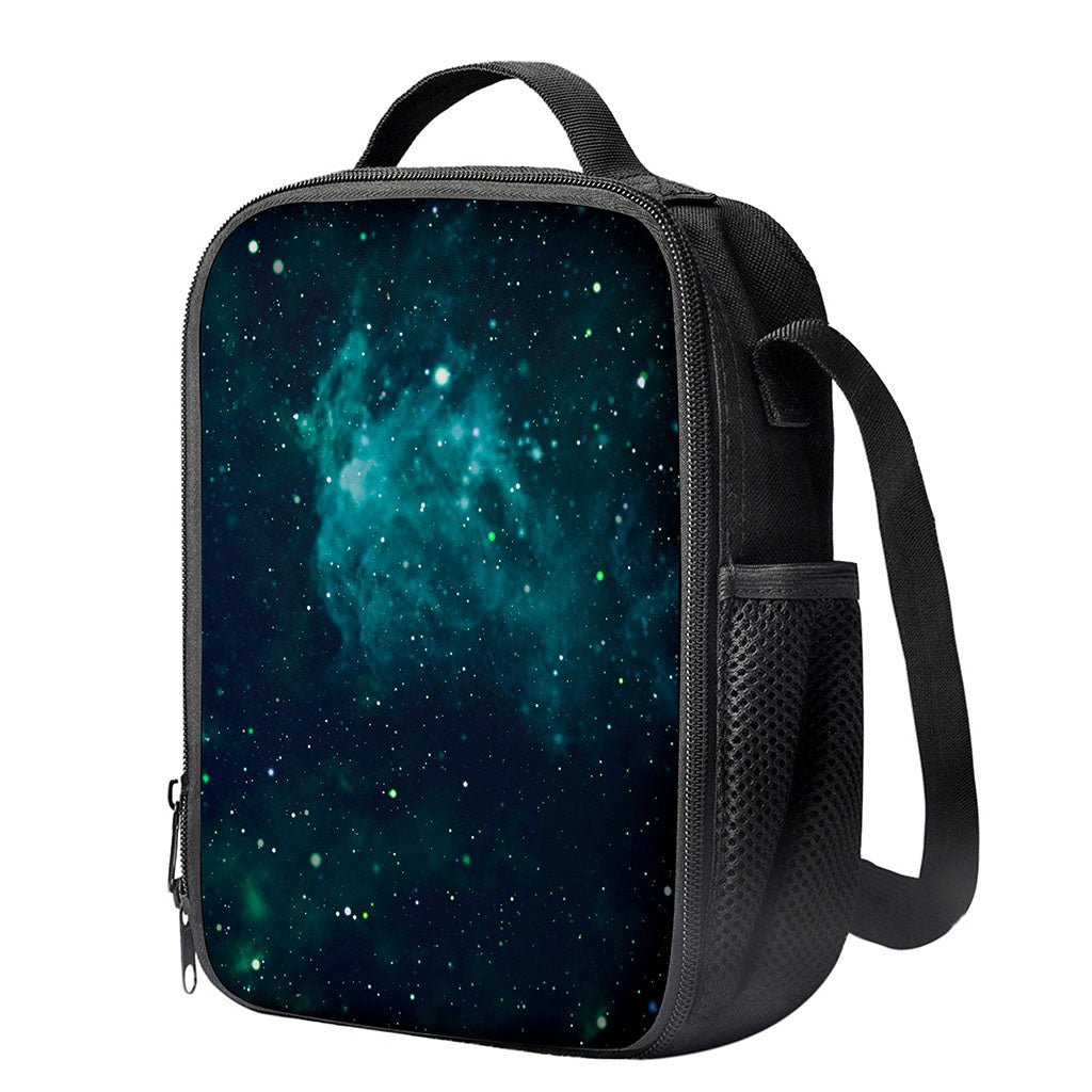 Dark Teal Galaxy Space Print Crossbody Lunch Bag