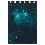 Dark Teal Galaxy Space Print Curtain