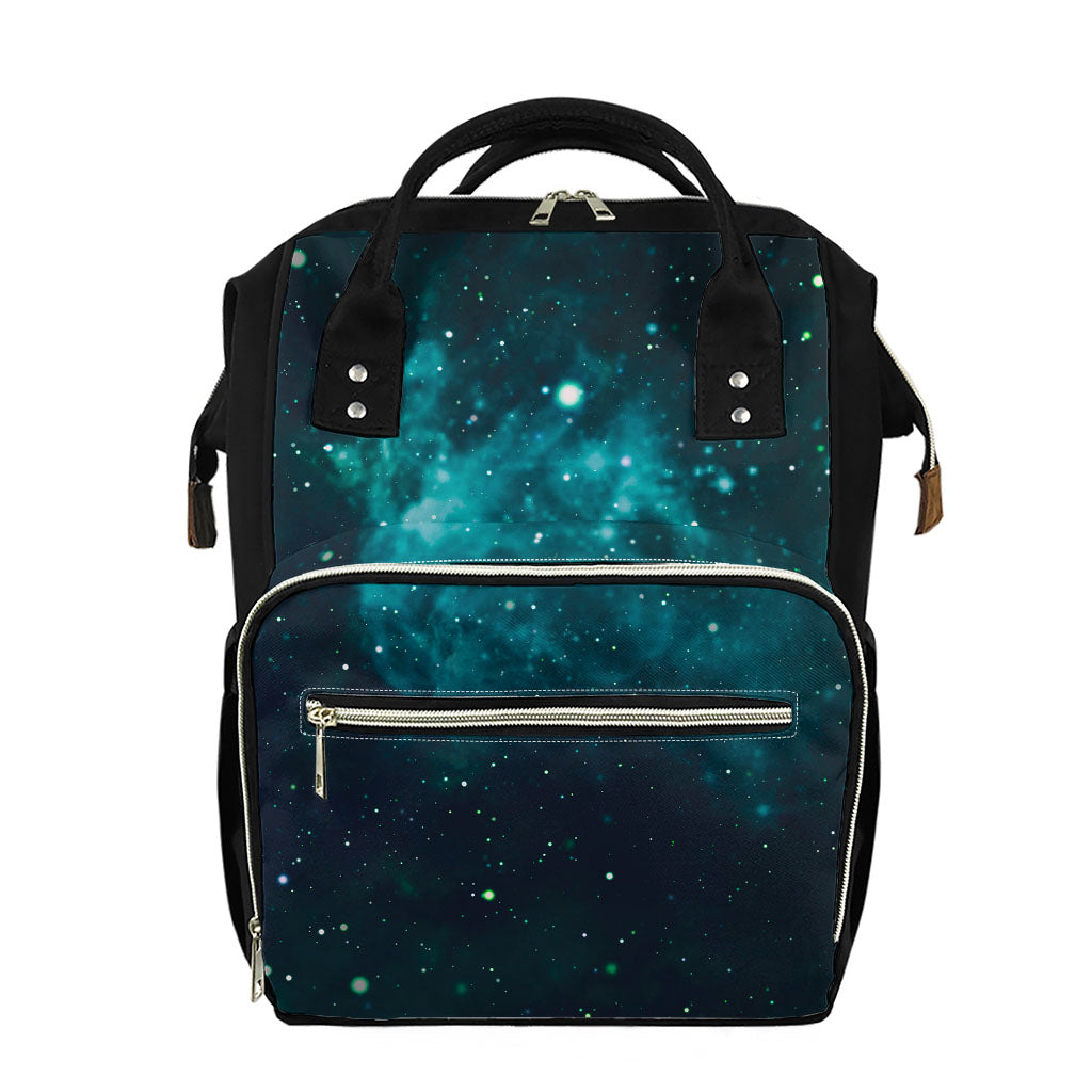 Dark Teal Galaxy Space Print Diaper Bag