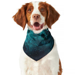 Dark Teal Galaxy Space Print Dog Bandana