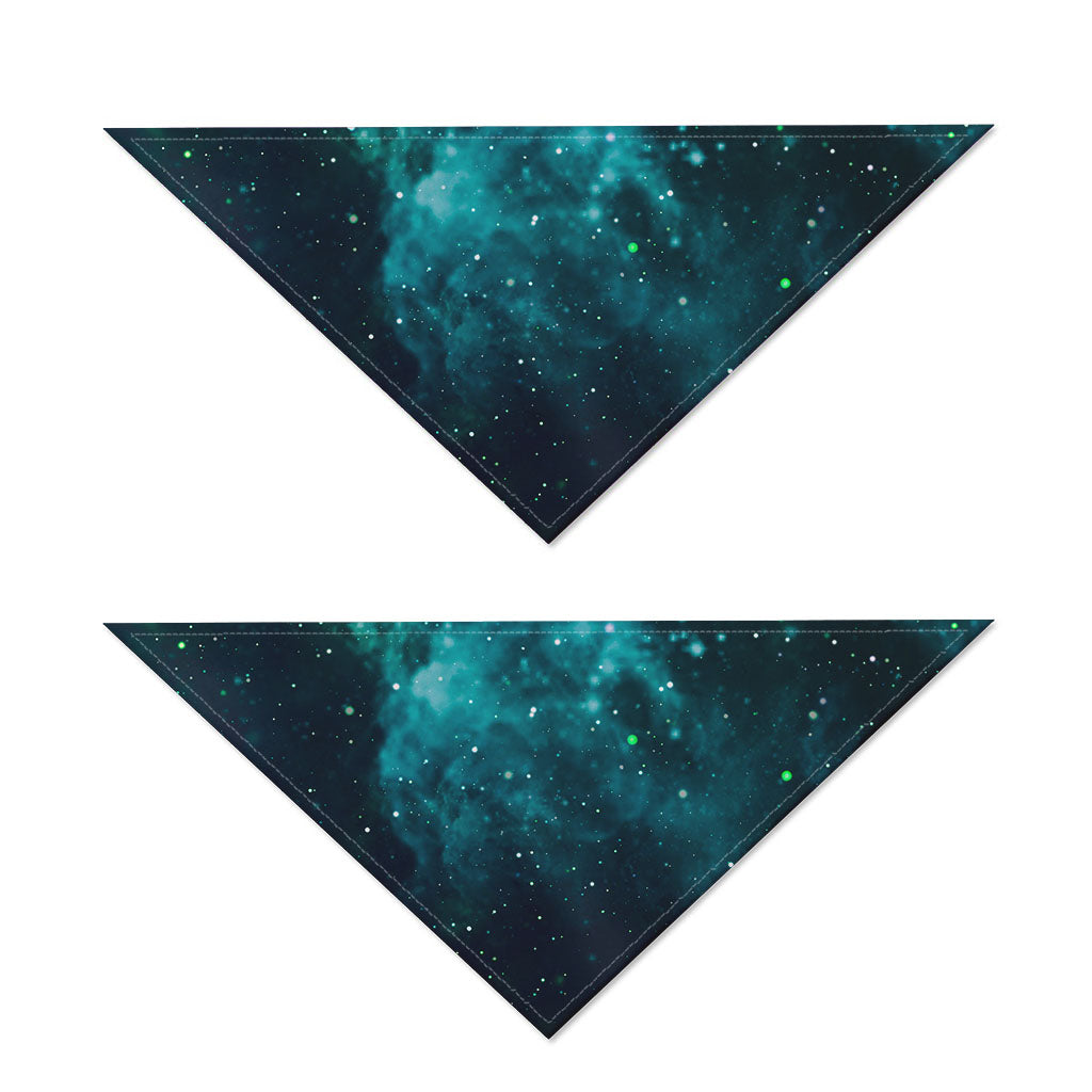 Dark Teal Galaxy Space Print Dog Bandana