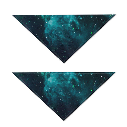 Dark Teal Galaxy Space Print Dog Bandana