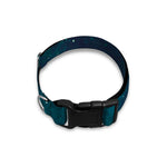 Dark Teal Galaxy Space Print Dog Collar