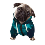 Dark Teal Galaxy Space Print Dog Zip Up Hoodie