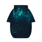 Dark Teal Galaxy Space Print Dog Zip Up Hoodie