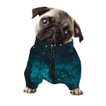 Dark Teal Galaxy Space Print Dog Zip Up Jacket