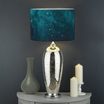 Dark Teal Galaxy Space Print Drum Lamp Shade