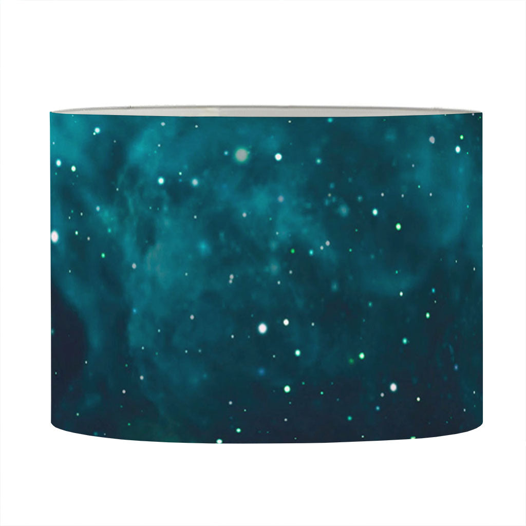 Dark Teal Galaxy Space Print Drum Lamp Shade