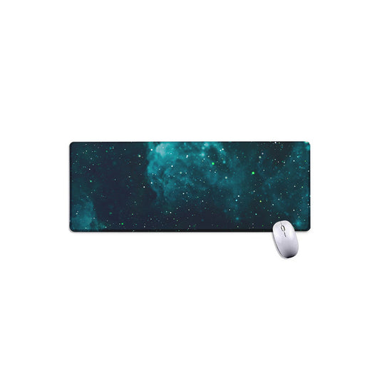 Dark Teal Galaxy Space Print Extended Mouse Pad