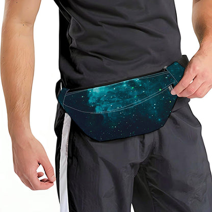 Dark Teal Galaxy Space Print Fanny Pack
