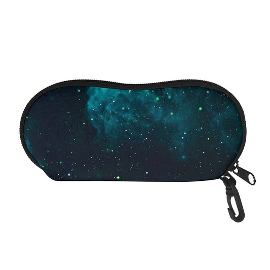 Dark Teal Galaxy Space Print Glasses Case