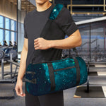 Dark Teal Galaxy Space Print Gym Bag