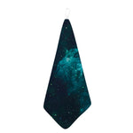 Dark Teal Galaxy Space Print Hand Towel
