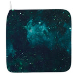 Dark Teal Galaxy Space Print Hand Towel