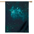Dark Teal Galaxy Space Print House Flag