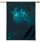 Dark Teal Galaxy Space Print House Flag