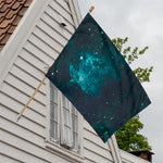 Dark Teal Galaxy Space Print House Flag