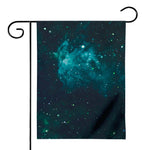 Dark Teal Galaxy Space Print House Flag