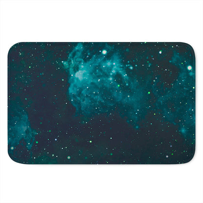 Dark Teal Galaxy Space Print Indoor Door Mat