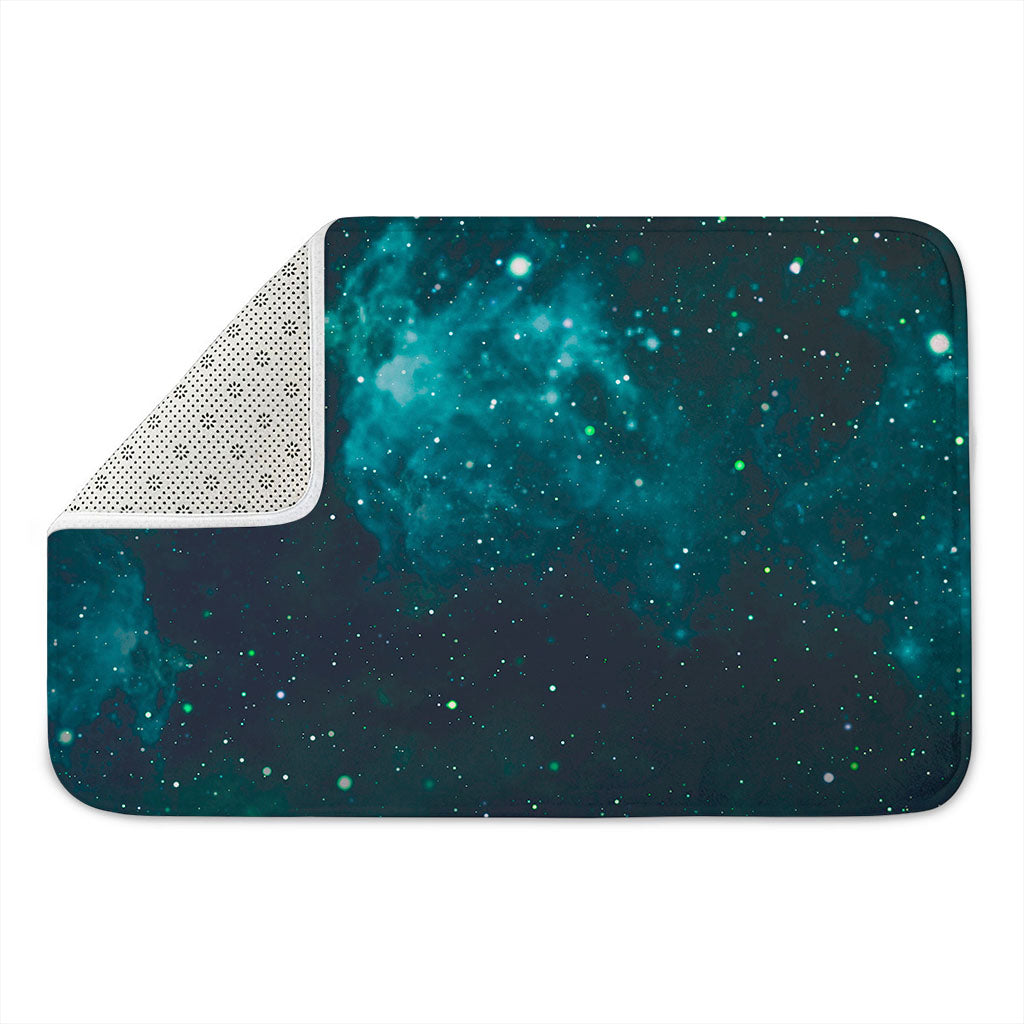 Dark Teal Galaxy Space Print Indoor Door Mat
