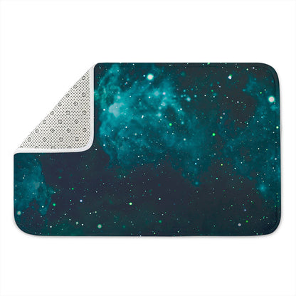 Dark Teal Galaxy Space Print Indoor Door Mat