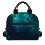 Dark Teal Galaxy Space Print Insulated Lunch Bag