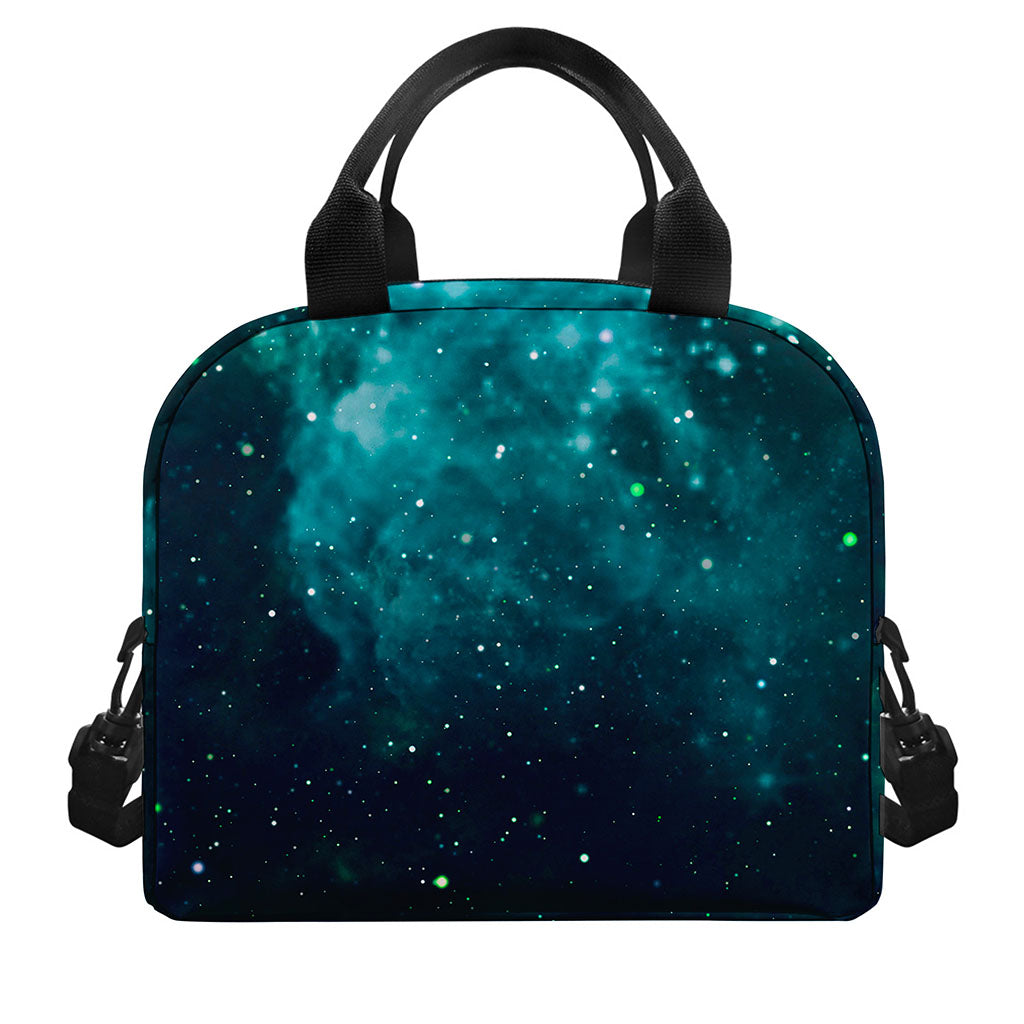 Dark Teal Galaxy Space Print Insulated Lunch Bag