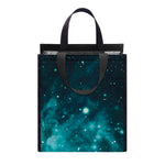 Dark Teal Galaxy Space Print Insulated Lunch Tote