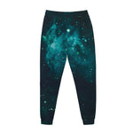 Dark Teal Galaxy Space Print Jogger Pants