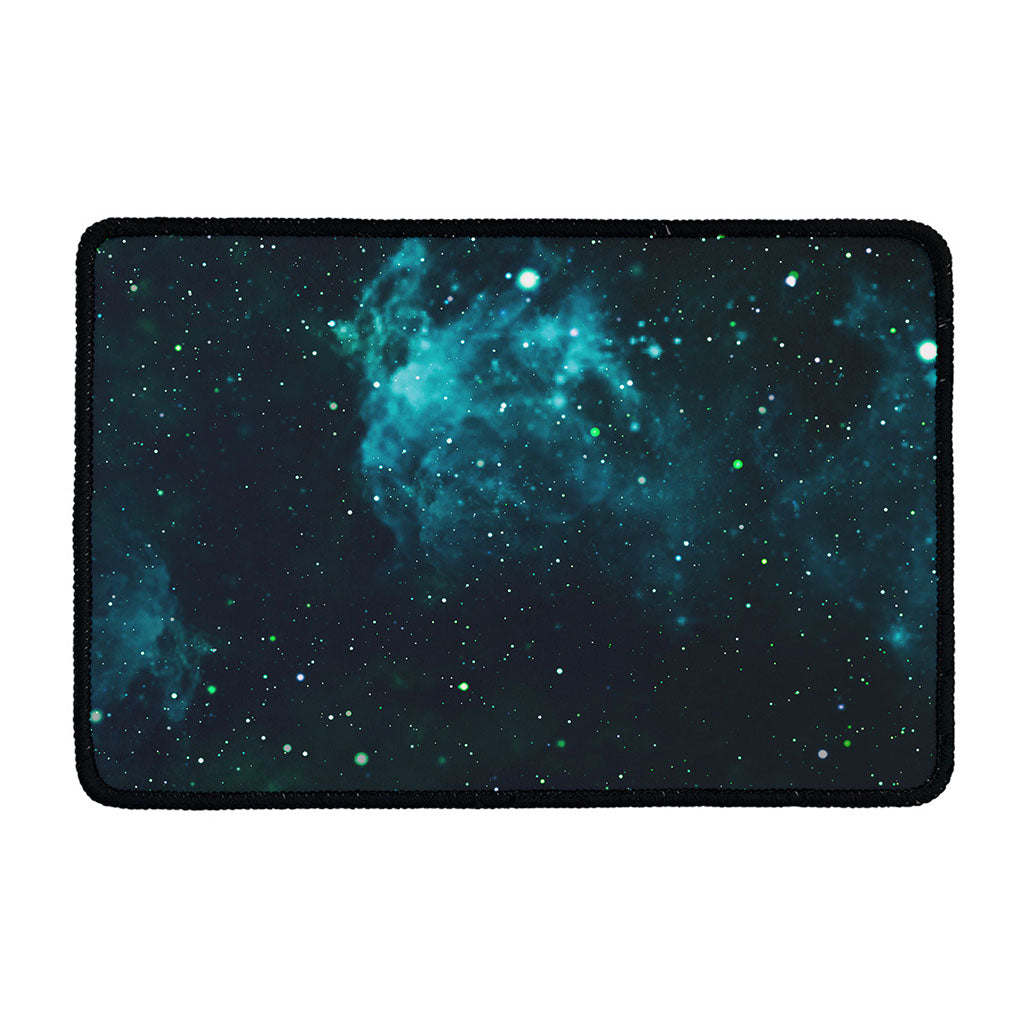 Dark Teal Galaxy Space Print Kitchen Mat