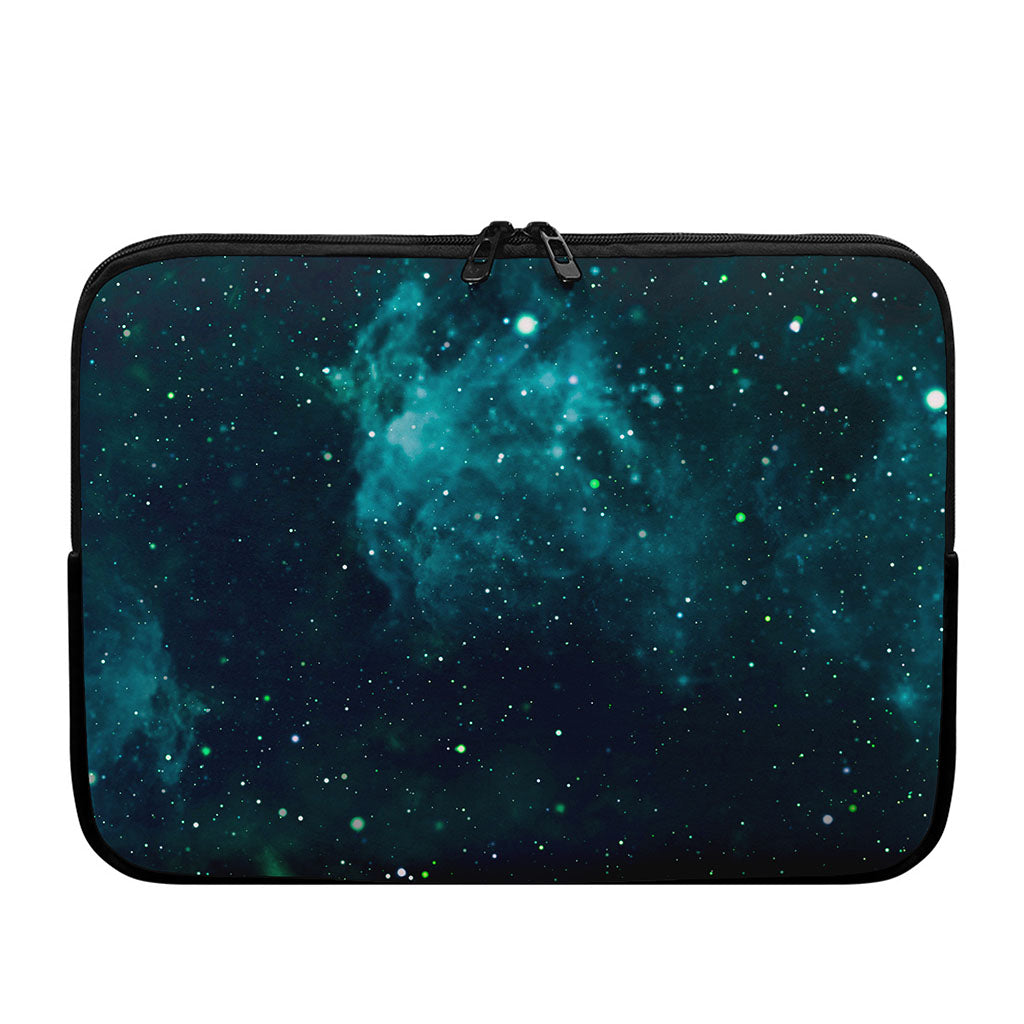 Dark Teal Galaxy Space Print Laptop Sleeve